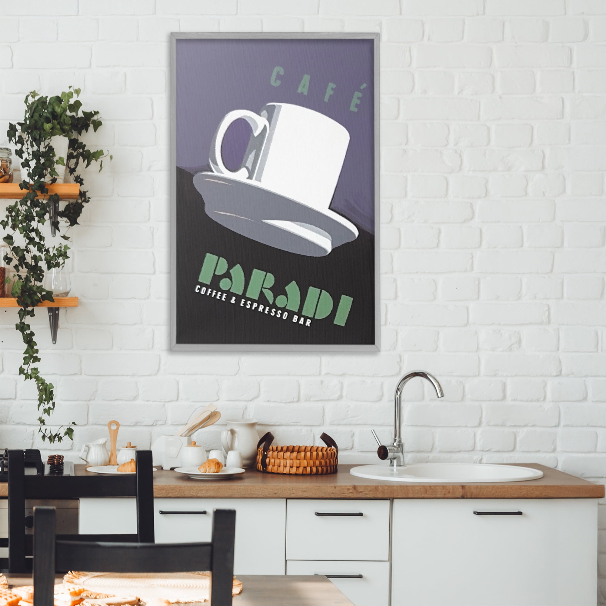 Stupell Industries Paradi Coffee & Espresso Gray Framed Giclee Art, design by Jadei Graphics