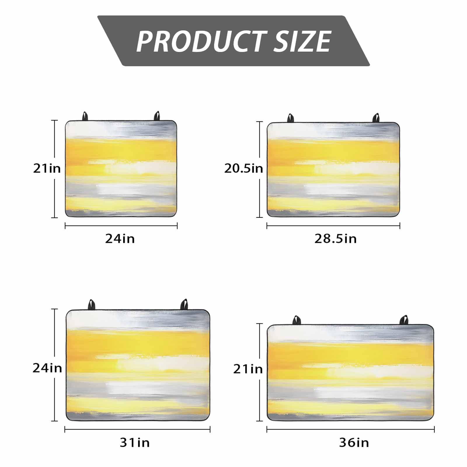 Yellow Grey Stove Top Cover for Electric Stove, Heat-proof & Non Slip Glass Top Stove Cover Protector, Modern Oil Painting Abstract Art Kitchen Flat Cooktop Rubber Mat 24x21 Inches