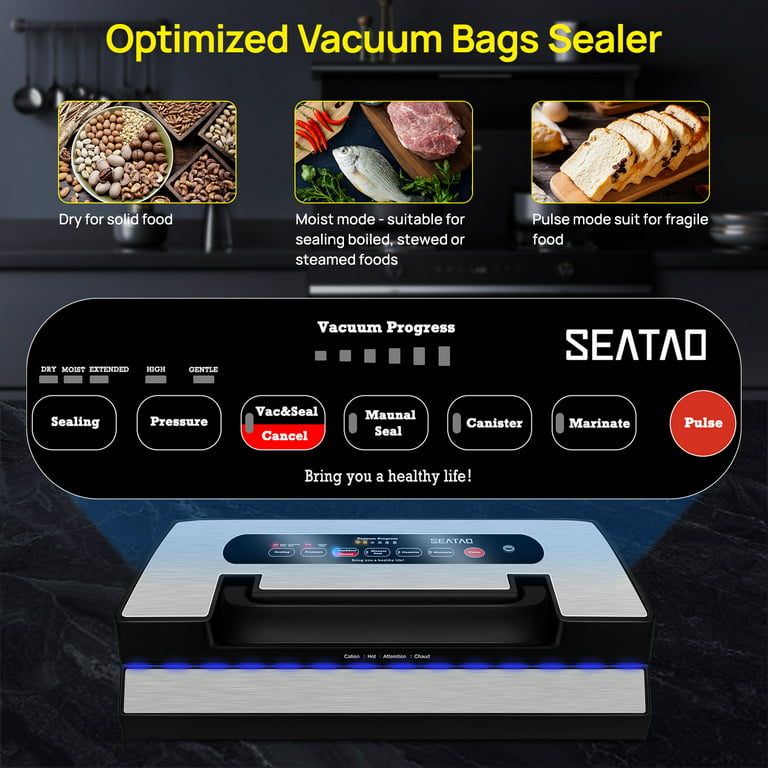 Vacuum Sealer Machine, SEATAO 90Kpa Food Vacuum Sealer Machine