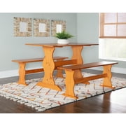 Linon Varden Farmhouse Dining Bench, Honey Brown