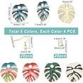 thumbnail image 3 of 20pcs Palm Leaf Charms 5 Styles Tropical Leaf Pendants Monstera Leaf Earring Plant Earring Making Kits 20pcs Earring Hooks 20pcs Jump Rings for Summer Fall Jewelry Making DIY, 3 of 6