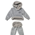 thumbnail image 3 of Infant Baby Unisex 2-Piece Plush Velour Outfit Set, Long Sleeve Hoodie and Jogger Pants, 3 of 3
