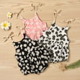 thumbnail image 2 of Newborn Infant Baby Girls Strap Sleeveless Romper Floral Sun Print Bodysuit Bubble One Piece Outfits Summer Clothes, 2 of 7