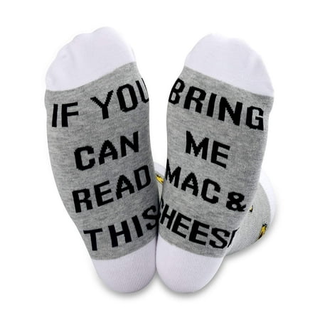 

TSOTMO Pairs If You Can Read This Bring Me Mac and Cheese Lover Gifts Novelty Socks (Mac Cheese)
