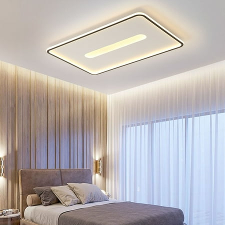 

Oukaning 35.5 Inch Modern Acrylic Ceiling Lamp 76W Square LED Ceiling Light for Bedroom Living Room