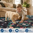 thumbnail image 6 of Nanan 5'x7' Floral Area Rug Distressed Oriental Vintage Carpet, Washable Rug Non Slip Low Pile Indoor Rug for Living Room Farmhouse Home Decor, Black, 6 of 9