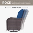 thumbnail image 4 of Kullavik 3 Pieces Patio Swivel Rocker Wicker Chairs-Outdoor Swivel Rocking Chairs with 1 Rattan Coffee Table&2 Grey Thickened Cushions Outdoor Furniture Conversation Sets for Patio Garden - Navy, 4 of 10