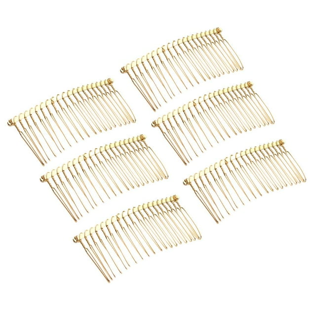 Abbracc 6pcs Fancy Metal Hair Comb with 20 Teeth for Women Girls - Gold