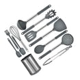 thumbnail image 4 of 12PCS Kitchen Cooking Utensil Set Silicon Non Slip Kitchen Gadgets Essential Cookware Tools with Rotatable Holder for Home Dark Gray, 4 of 5