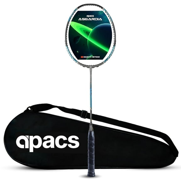 Apacs Asgardia Control 73 Grams Ultra Lightweight | Japanese Graphite Unstrung Badminton Racket with Full Cover | G2-4 1/8 inches , Grey