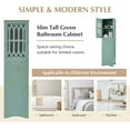 thumbnail image 7 of 64" H Tall Bathroom 2 Doors & Drawer, Home Space Saver, Narrow Floor Freestanding Storage Cabinets with Adjustable Shelves for Living, Entryway, Laundry Room, Green, 7 of 7