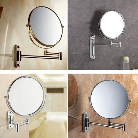 8 inch 10x Magnification Wall Mounted Makeup Mirror Extending Folding Double Side Bathroom