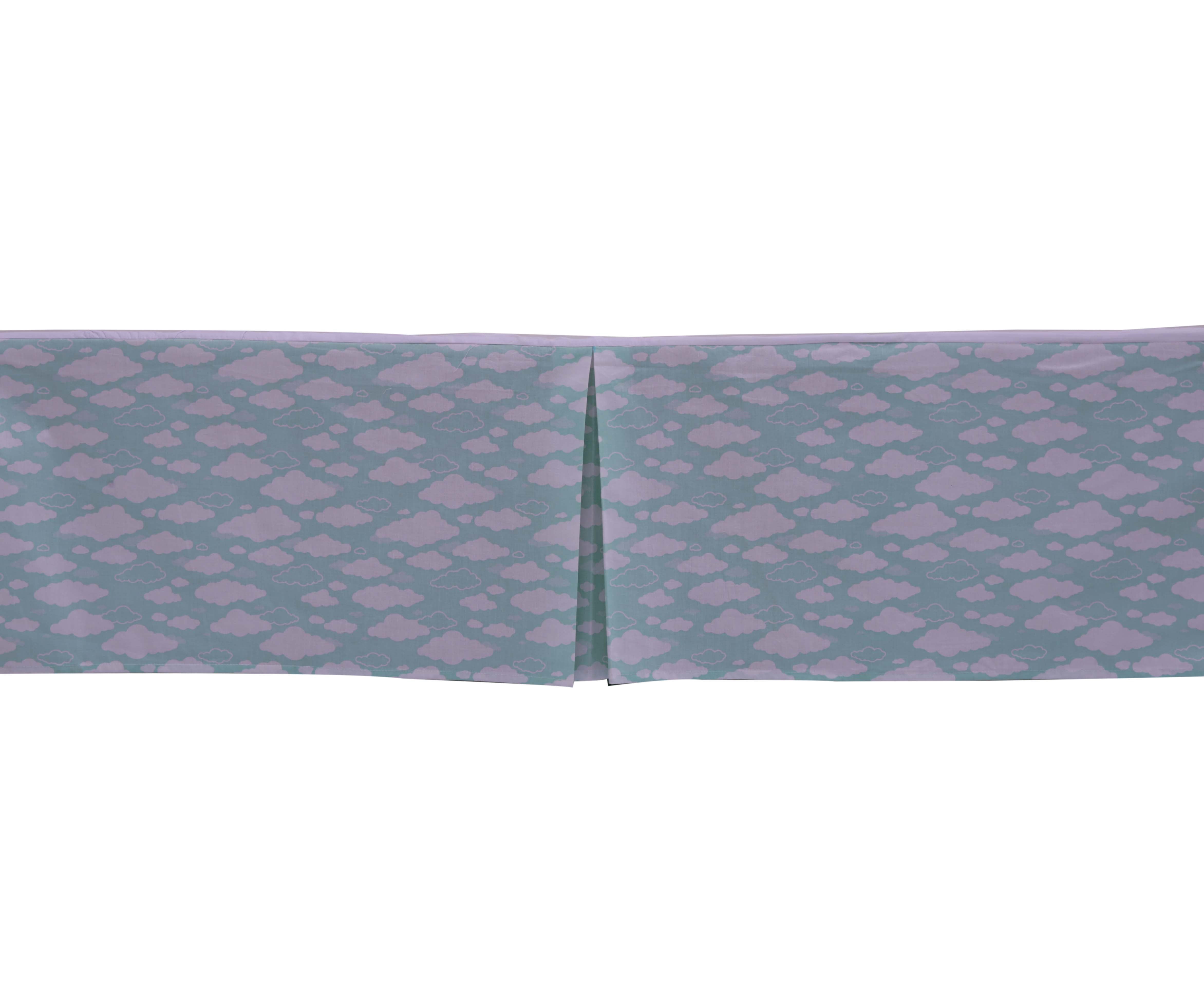 Bacati - Clouds in the City Mint/Grey Crib/Toddler Bed Skirt