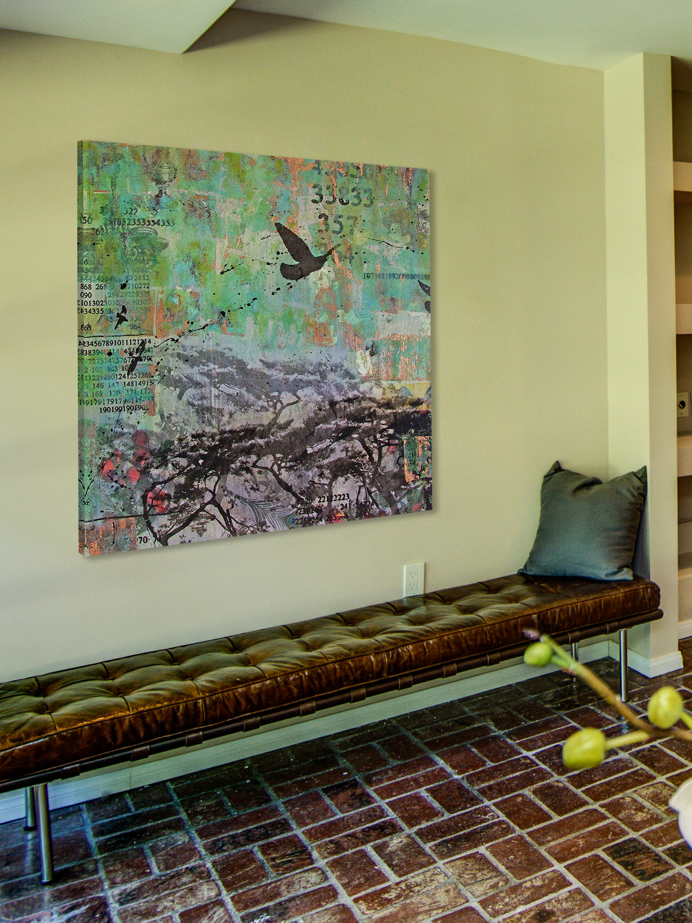 Marmont Hill "Blue Forest" by Tracy Silva Barbosa Painting Print on Canvas