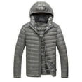 thumbnail image 2 of Men's Casual Winter Jacket Warm Men Zipper Hooded Coat With Pocket, 2 of 3