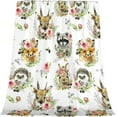 thumbnail image 5 of Fox Deer Blanket Super Soft Warm Fluffy Flannel Hedgehog Rabbit Raccoon Throw Blanket Cozy Fuzzy Plush Forest Animal Bedding Blanket Gift for Boys Girls Kids Teens Adults Couch Sofa 80"x60", 5 of 6