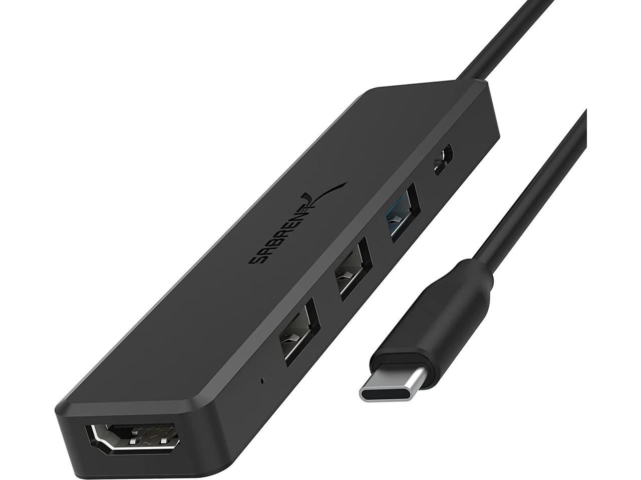 Sabrent Multi-Port USB Type-C Hub with 4K HDMI | Power Delivery (60 Watts) | 1