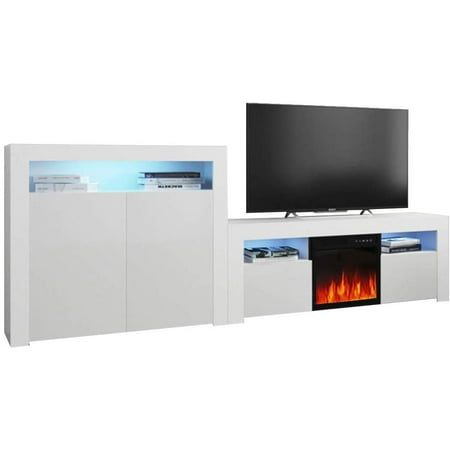 Milano Set 145ef 2d Electric Fireplace Modern Wall Unit