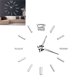 thumbnail image 2 of Reloj de pared 3D DIY moderno con espejo grande sin marco, pegatinas de pared para decoración del hogar, sala de estar y dormitorio (plateado), 2 of 7