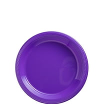 Amscan Plastic Dessert Plates, 7", Purple, 50 Plates Per Big Party Pack, Set Of 2 Packs