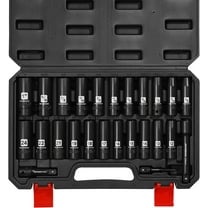 MIXPOWER 25 Pieces 1/2-Inch Drive Deep Impact Socket Set
