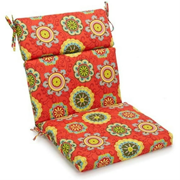 18-inch by 38-inch Spun Polyester Outdoor Squared Seat/Back Chair Cushion - Farrington Terrace