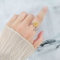 thumbnail image 4 of Rotating Sunflower Initial Letter Rings For Women Anti Anxiety Spinner You Are My Sunshine Stainless Steel Ring Birthday Jewelry, 4 of 5