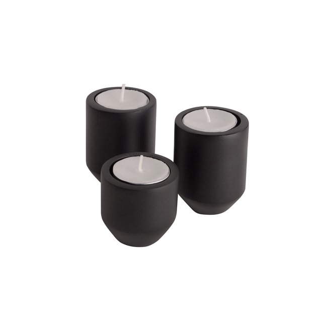 Set de 3 portavelas Suari - Negro Weik Contemporaneo