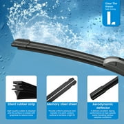 LADEWEU® 3 Wipers 26+16+12 for Subaru Impreza 2017-2024 Crosstrek 2018-2024 All Weather Original Equipment Automotive Replacement Front Rear Windshield Wiper Blade (Pack of 3)