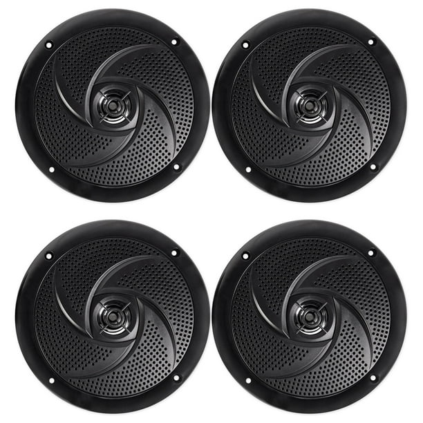 (4) Rockville RSM65B 6.5" 640 Watt Waterproof Shallow Slim Marine Boat
