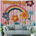 thumbnail image 4 of Autua Flowers Rainbow Kitsch Tapestry Wall Hanging Unique Style Graphic Tapestries for Home Decor Living Room Bedroom Dorm Apartment Farmhouse 50x40inch, 4 of 6