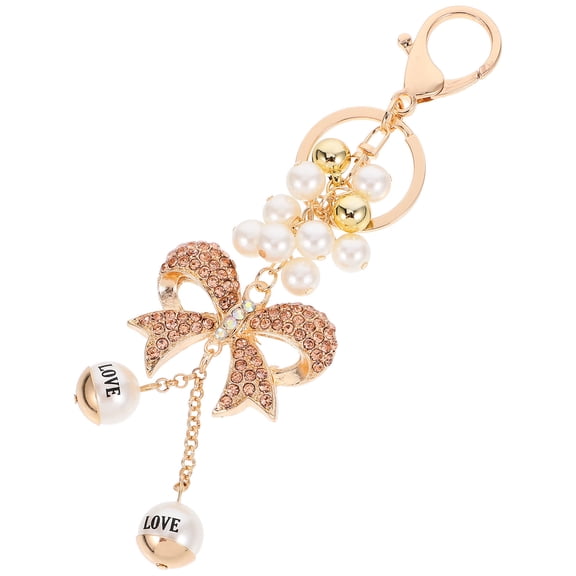 AURARMLET Golden Bowknot Keychain Charm for Purse, 1 Piece Stylish Accessory