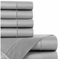thumbnail image 3 of 1000 Thread Count Bed Sheet Set, Combed Cotton Blend Sateen Deep Pocket 6 Piece Bedding Set, Hotel Quality Sheet Set Queen Size, Silver, 3 of 7