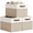 Beige and White, variant on DECOMOMO Fabric Storage Baskets 13" x 15" x 13" Sturdy Collapsible Storage Bins, (Black and White, Set of 3)