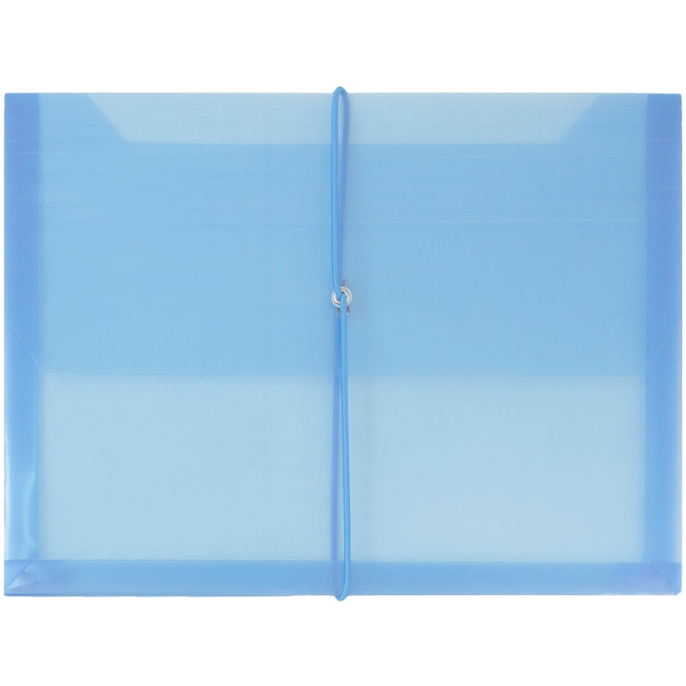 JAM Paper Plastic Expansion Envelopes with Elastic Band Closure, Letter Booklet, 9 3/4 x 13 with 2.5' Expansion, Assorted Colors, 6/Pack