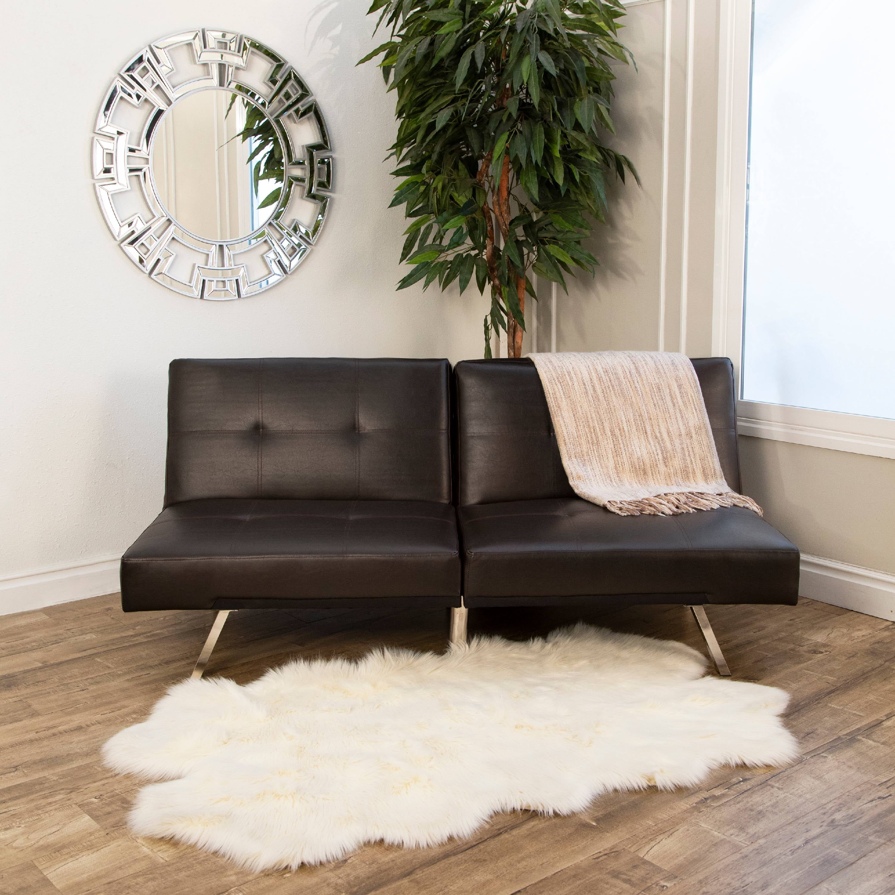 Devon & Claire Austin Leather Futon Sofa Bed, Brown