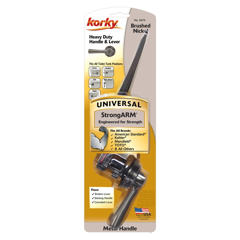 Korky StrongArm Flush Lever Brushed Nickel Metal For Universal