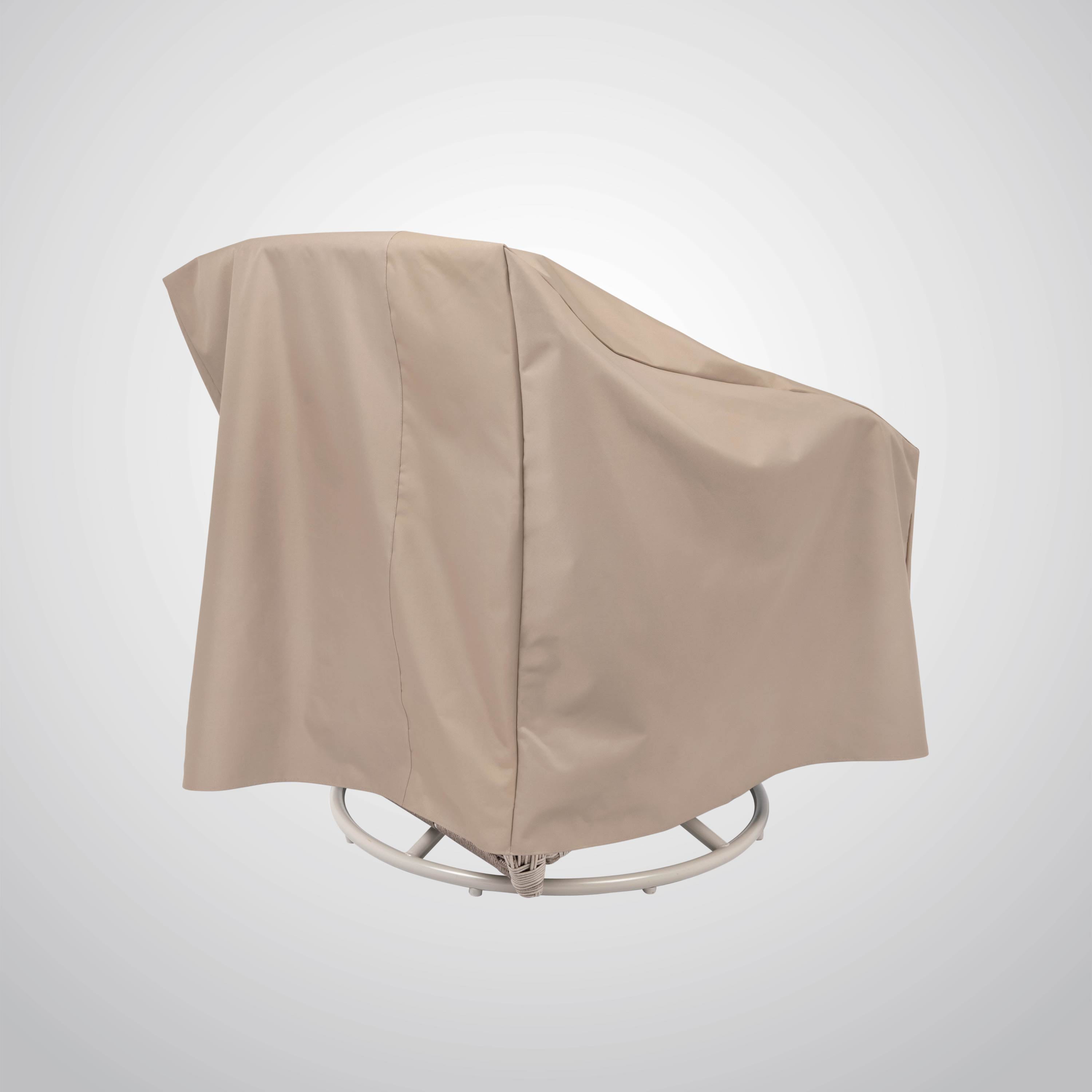 Modern Leisure Basics Patio Swivel Lounge Chair Cover, 37.5"L x 39.25"W x 38.5"H, Beige & Black