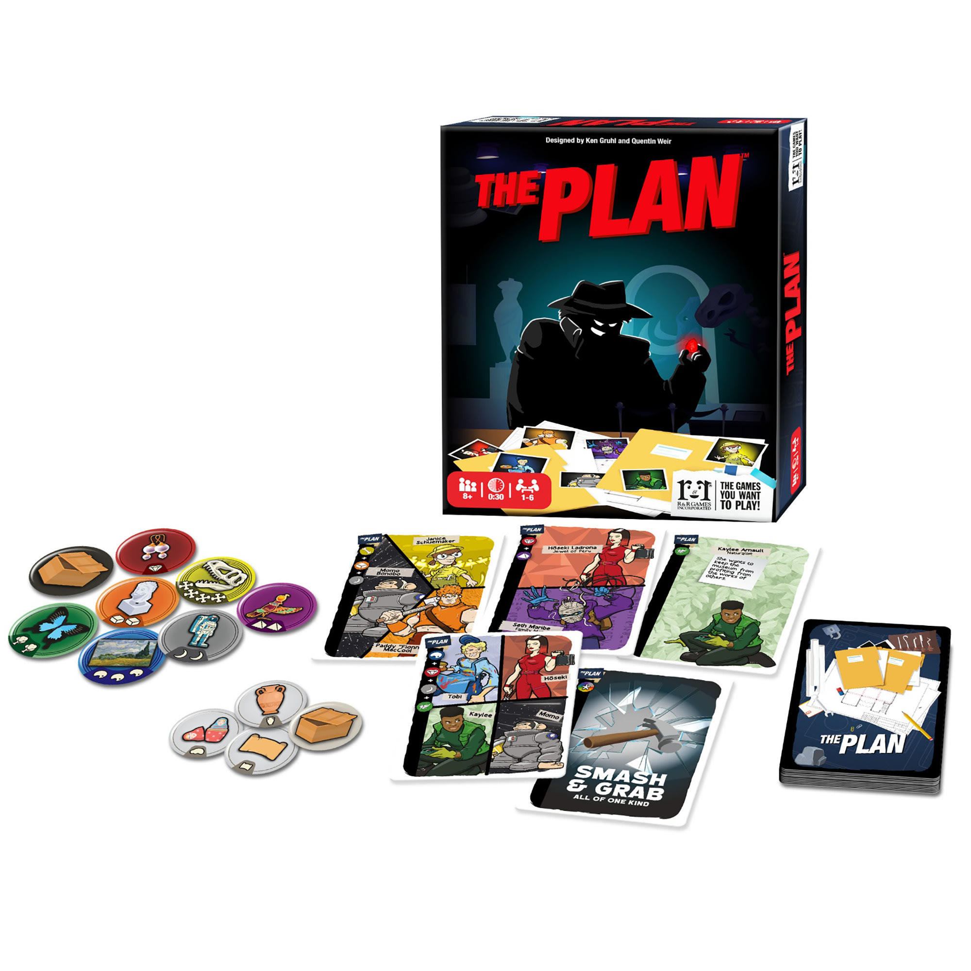 The Plan -  R&R Games - Art Museum Heist Card & Tile Game, Ages 8+, 1-5 Players, 20-30 Min