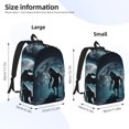 thumbnail image 4 of Naloa Canvas Backpack for Men Women Moon Wolf Warrior Print Rucksack Casual Travel Daypack Large and Small Durable College Tote Satchel Bookbag for Teens, 4 of 8