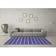 thumbnail image 3 of Ahgly Company Indoor Square Checkered Blue Modern Area Rugs, 6' Square, 3 of 4