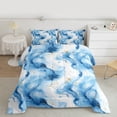 thumbnail image 2 of Homewish Chic Abstract Marble Bedding Comforter Set, Modern Marbling Ombre Twin Comforter Sets, White Blue Artwork Stripes Reversible Bedding Set, Luxury Bedroom Decor, 2 Pieces, 2 of 8
