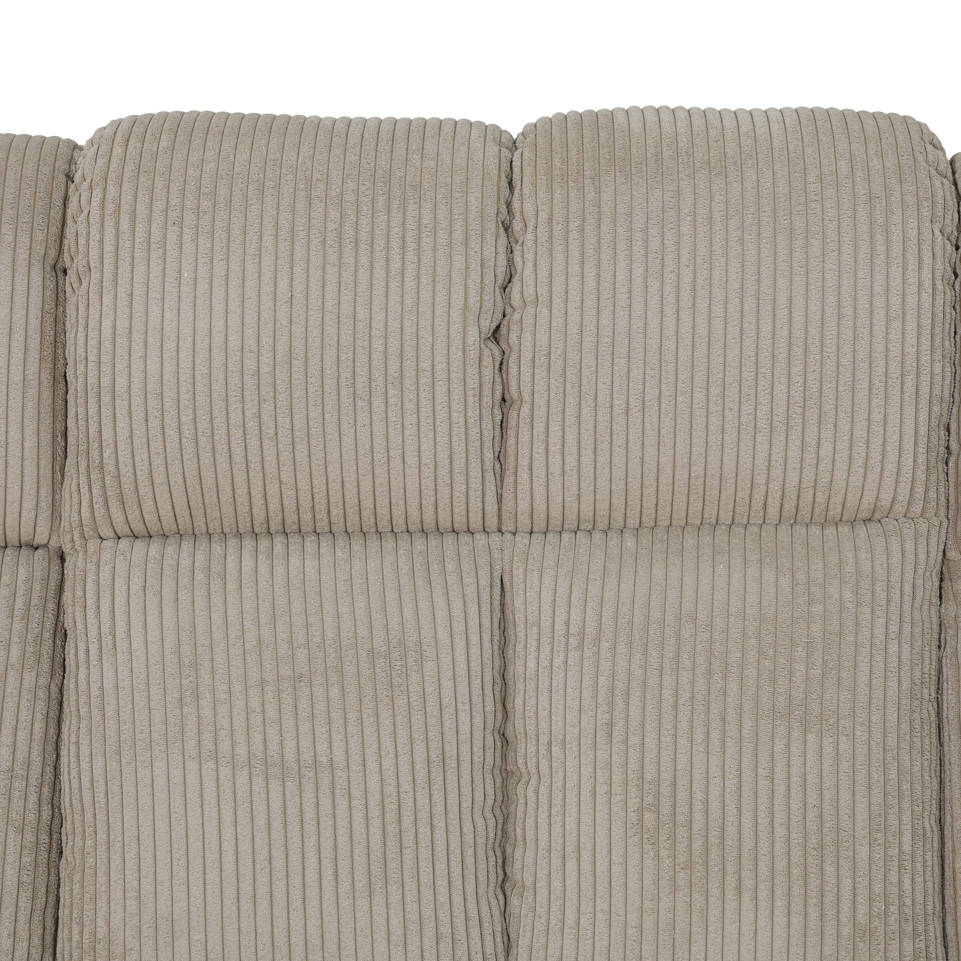 MAYEERTY Reclining Loveseat, 2-Seat Corduroy Fabric Recliner with Storage & Cup Holders for Living Room, Beige