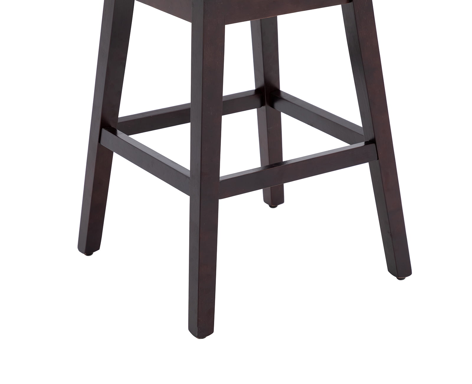 Guyou 27.5"Counter Height Bar Stools Set of 2, Nailhead Trim Leather Barstools with Back and Wood Legs, 360°Swivel Upholstered Stool Chairs for Kitchen Island Breakfast Bar Restaurant, Chocolate
