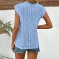 thumbnail image 4 of 3/4 Length Sleeve Womens Tops Round Neck Casual Tunic Tops Pleated Shirts Dressy, 4 of 7