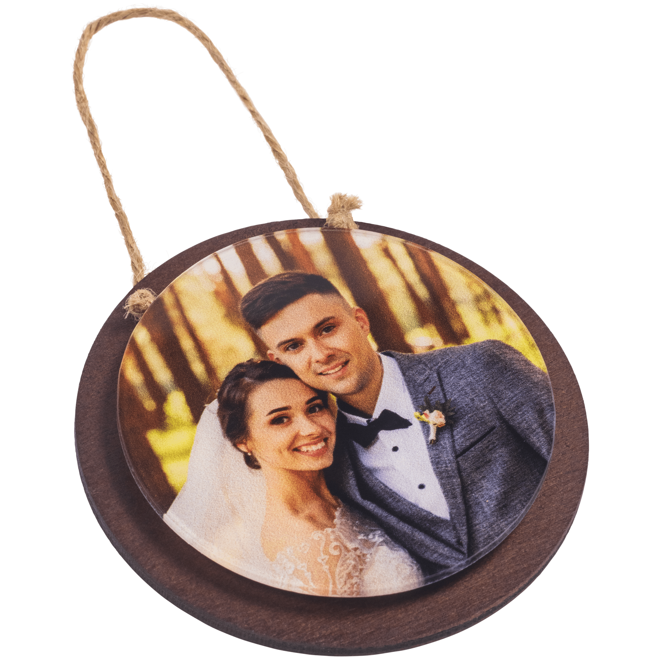 Personalized Wood & Acrylic Round Ornament