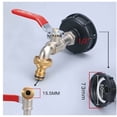 thumbnail image 5 of IBC Tank Tap 1000L, Double Brass Tap with 1/2" IBC Water Tank Adapter, 60MM (1/2) Coarse Thread., 5 of 5