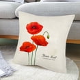 thumbnail image 4 of Walbest Linen Cushion Cover Pillow Cover Anti-shrink 18 Inch Square Red Floral Printing Pillowcase, 4 of 7