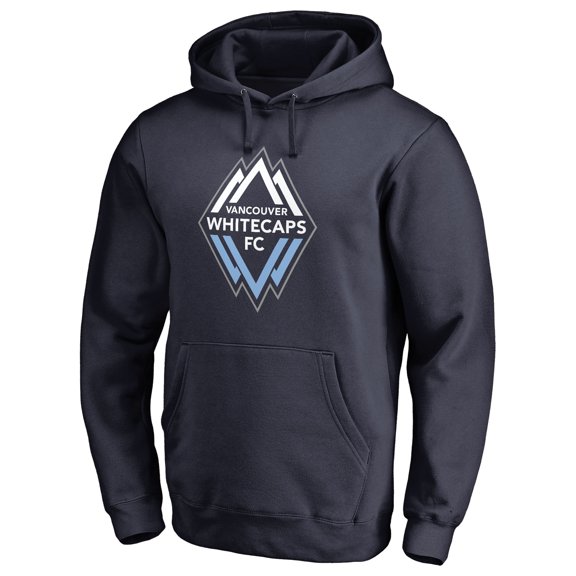 Men's Navy Vancouver Whitecaps FC Primary Logo Fitted Pullover Hoodie