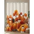 thumbnail image 4 of Fsddascl Autumn Hill Fall Shower Curtain Set - Standard 72" x 72" Washable Bathtub Curtain with 12 Hooks, Thanksgiving Orange Trees Retro Country House Waterproof Fabric Shower Curtains for Bathroom, 4 of 6